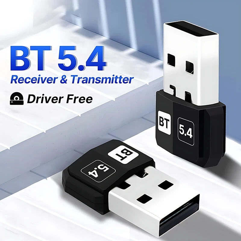 New Upgrades Mini USB Bluetooth5.4 Adapter Dongle Adapter Wireless Receiver/Transmitter For PC/Laptop Driver Free For Win10/11