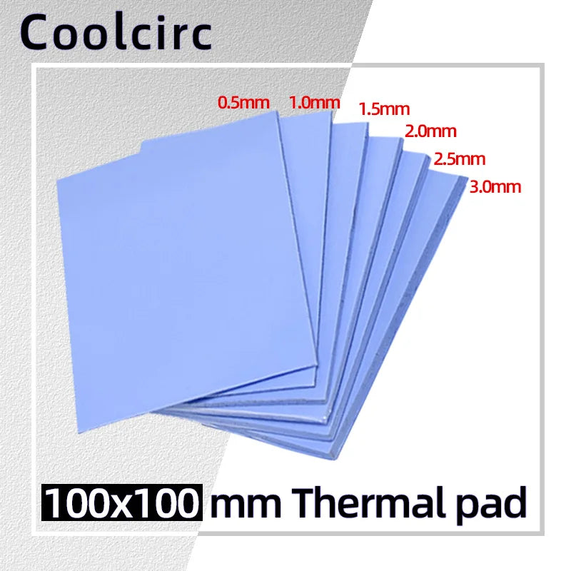 100mm 6.0W/mK PC Computer Processor GPU CPU Heatsink Cooling Thermal Pad High Performance 0.5/1/1.5/2/2.5/3mm Multi Thickness