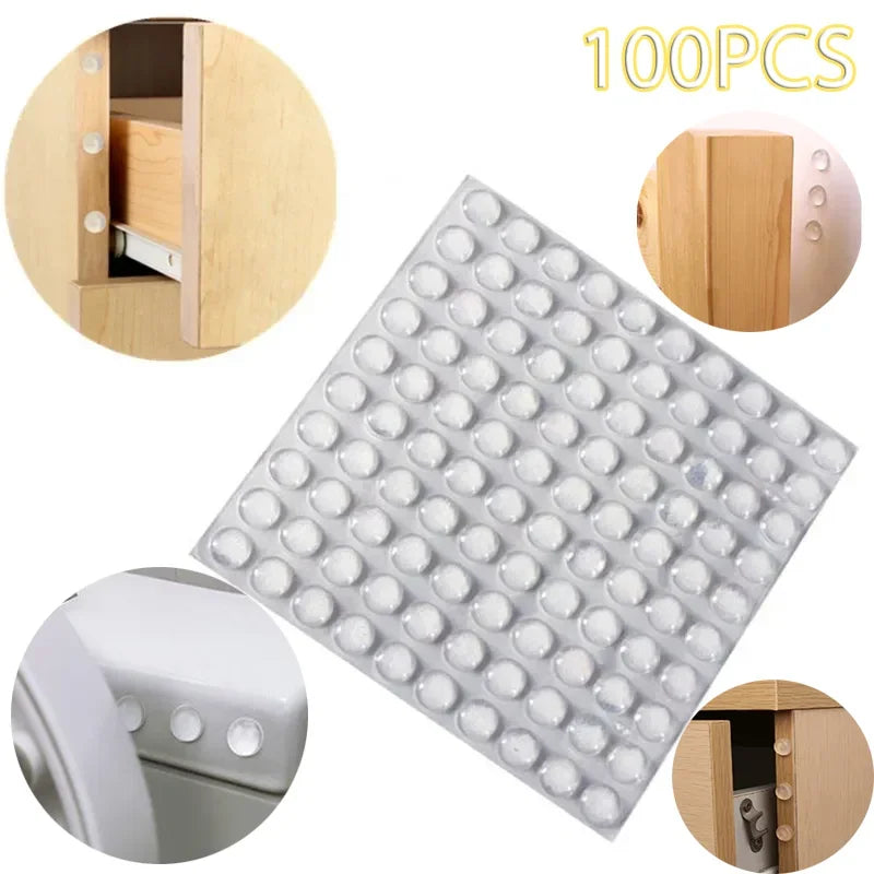 100Pcs Self Adhesive Door Stopper Rubber Damper Buffer Cabinet Bumpers Silicone Furniture Pads Cushion Protective Pads