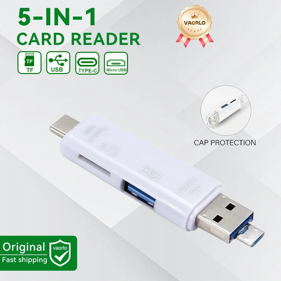6 In 1 OTG Multifunction USB 3.0 Card Reader U Disk TYPE-C/Usb/Tf/Sd Flash Drive Memory Card for Adapter Phone Laptop Compute