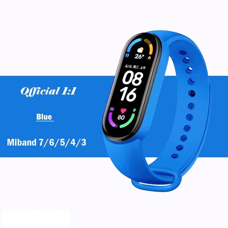 official Silicone Strap For Xiaomi Mi Band 4 5 6 7 Bracelet Sport Watch Wristband Miband4 miband7 Correa Mi band 3 4 5 6 7 Band