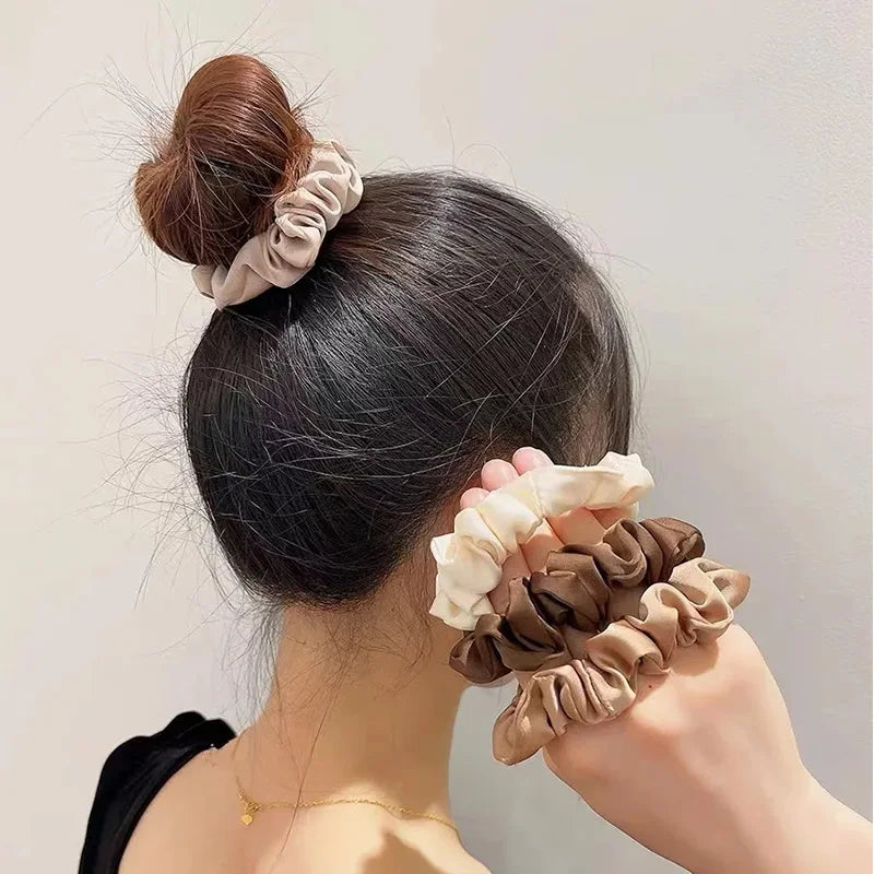 Advanced and Elegant, Minimalist Simulation Silk Hair Loop, Versatile, High-end Tie Hair Rope, High Ponytail Leather Band.