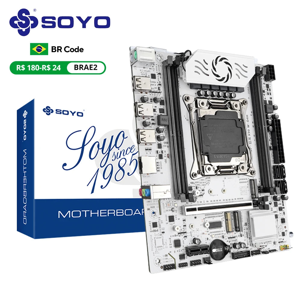 SOYO World Premiere X99 Gaming Motherboard Supports Xeon E5 Series CPU Dual Channel DDR4 M.2 NVME PCIE3.0 SATA for Desktop Host