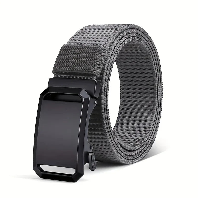 New Business Leisure Style Men's  Automatic Buckle Canvas Belt Durable Quick-Release Belt Outdoor Workwear Waist Belt ﻿
