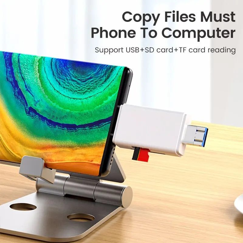 Otg Type C Card Reader Usb 2 0 Tf Mirco Sd Smart Memory Flash Memory Adapter Mini Mobile Phone Accessories 6in1