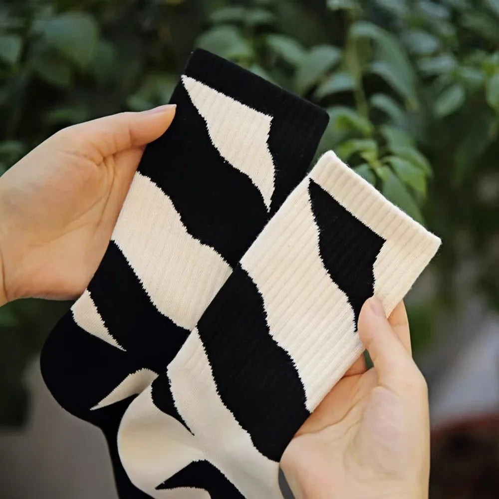 1/4 Pairs Men's and women's casual socks, asymmetrical niche mid length socks,  Japanese socks, couple sports socks