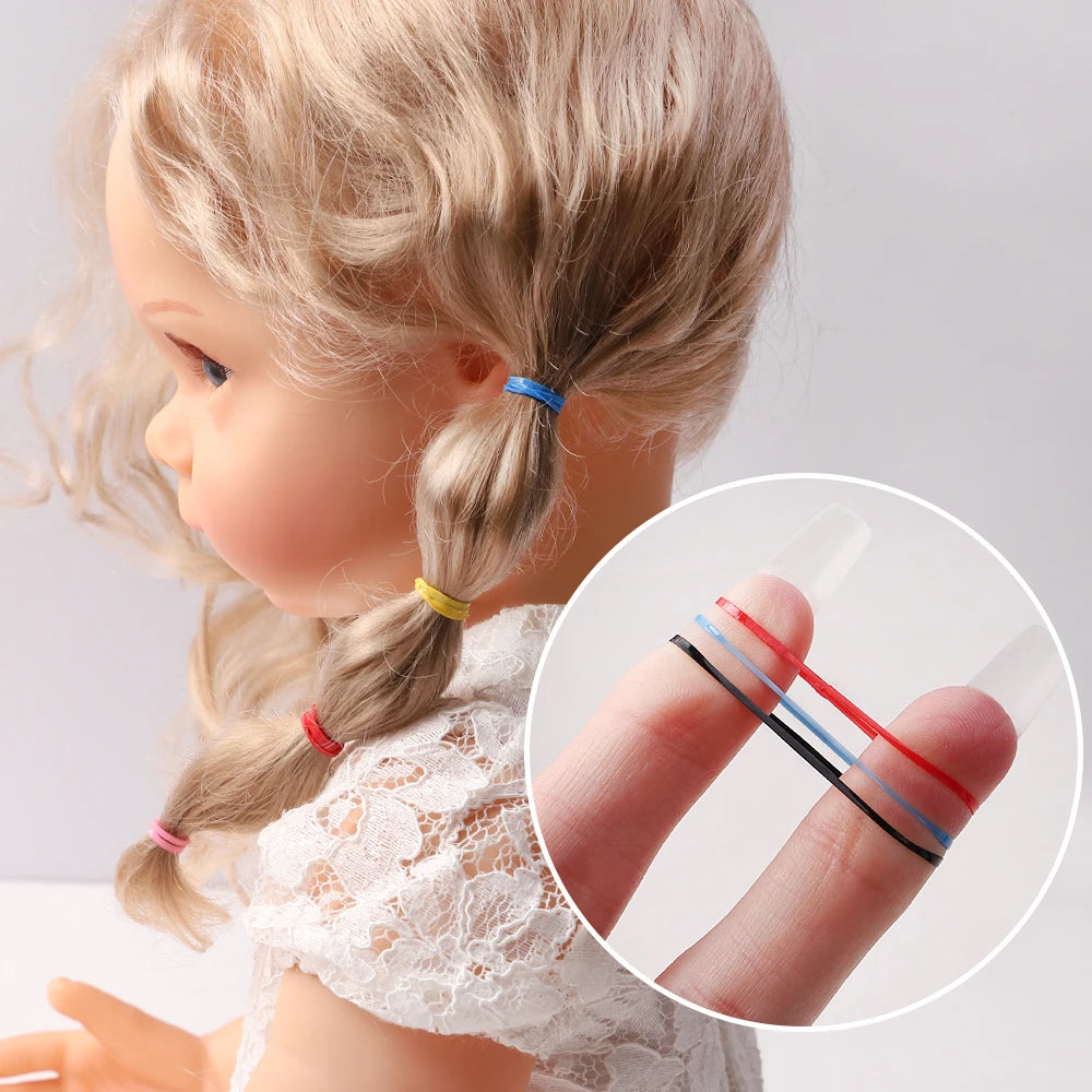 500Pcs/Set Girls Colourful Elastic Disposable Soft Rubber Band Hair Tie Headband Children Ponytail Holder Bands Kids Accessories