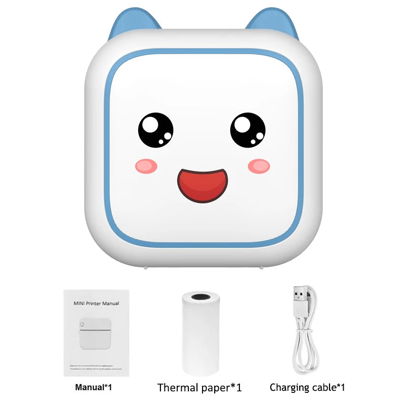 Mini Smile Printer Inkless With Thermal Paper Adhesive Photo Label Recorder Graffiti Printing Bluetooth Wirelss Maker For Home