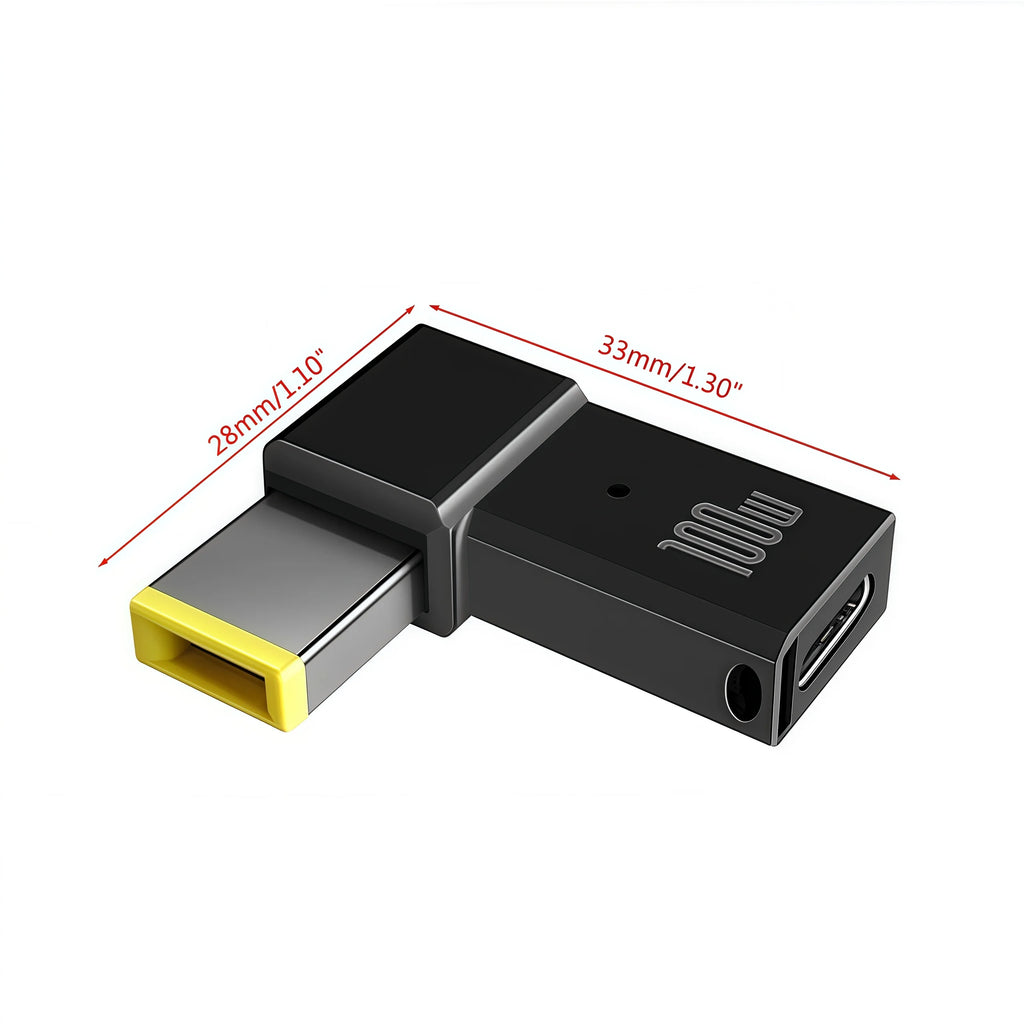 PD 100W USB-C to DC Adapter - Fast Charging Converter for Lenovo ThinkPad with Square Plug