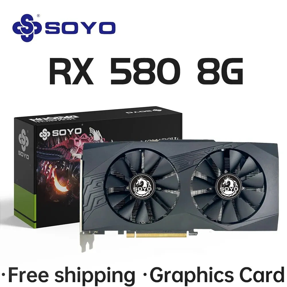 SOYO Graphics Cards Radeon RX580 8G & RX550 4G Video Gaming Card PCIE3.0x16 GPU Desktop Computer Components AMD RX 580 8G