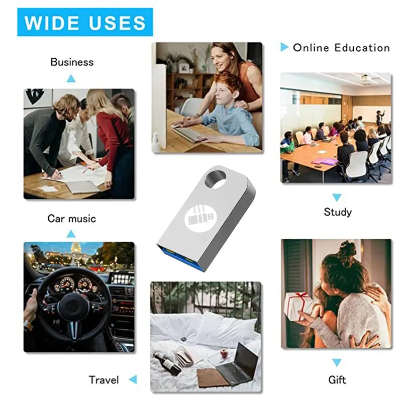 BU KING Hot Metal 3.0 USB Flash Drive 64GB Pen Drive for PC Laptop 64GB USB Memory Stick 3.0 Flash Drive High Speed Drive