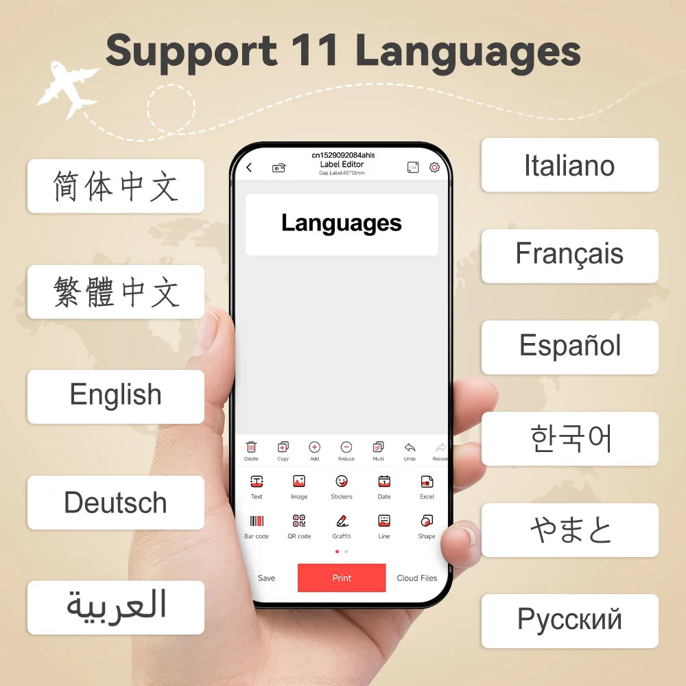 Portable Mini Printer Marklife P12 Thermal Printer Adhesive Sticker Labeling Machine P12 Label Maker or 1PK Continues Label Tape