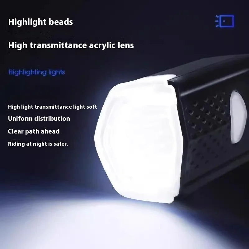 MTB Bike Front Lights USB LED Rechargeable Waterproof Mountain Bike Headlight Bicycle Safety Warning Light Cycling Accessories