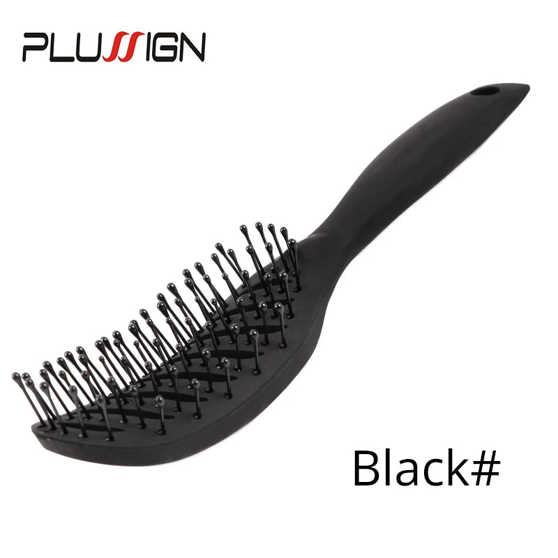 Styling Curly Hair Brush Salon Massager Comb Brush Detangling Drying Brush Anti Static Curved Vent Brush Scalp Massage Comb
