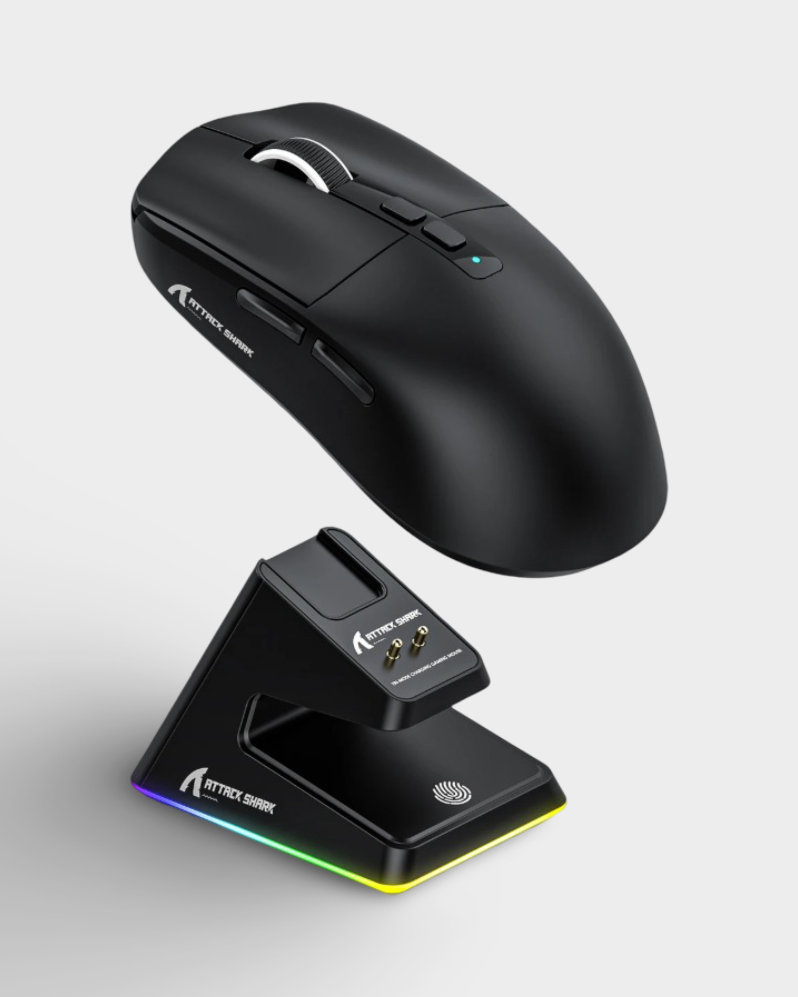 Attack Shark X6 Bluetooth Mouse , PixArt PAW3395, Tri-Mode Connection, RGB Touch Magnetic Charging Base, Macro Gaming Mouse