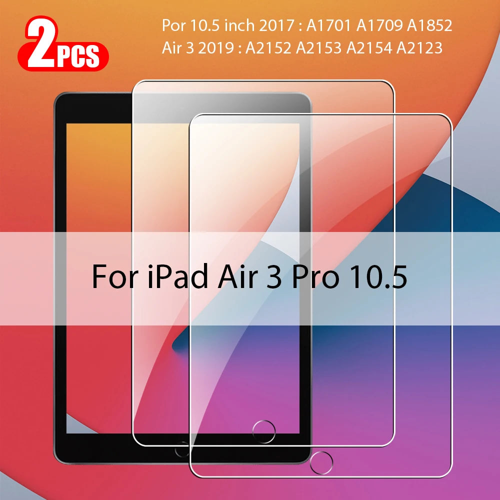 2Pcs Tempered Glass Screen Protector For Ipad Pro 13 12.9 M4 Air 11 M3 M2 5 4 Mini 6 7 9 9th 10 10th Generation A16 Accessories