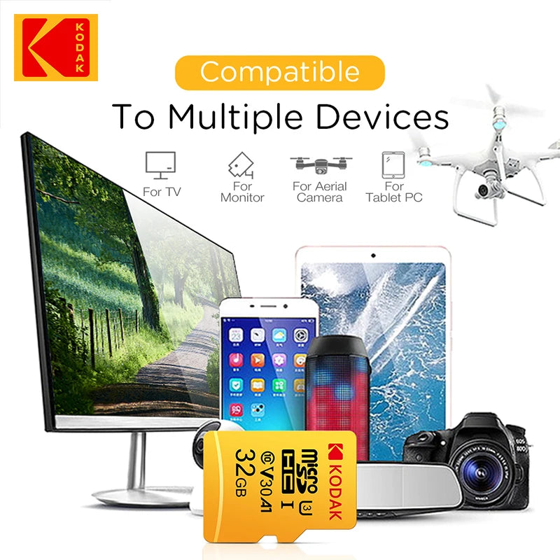 Kodak Micro SD 128GB SD card 32GB flash drive Memory Card 64G class 10 U3 4K cartao de memoria 128G micro sd memory card