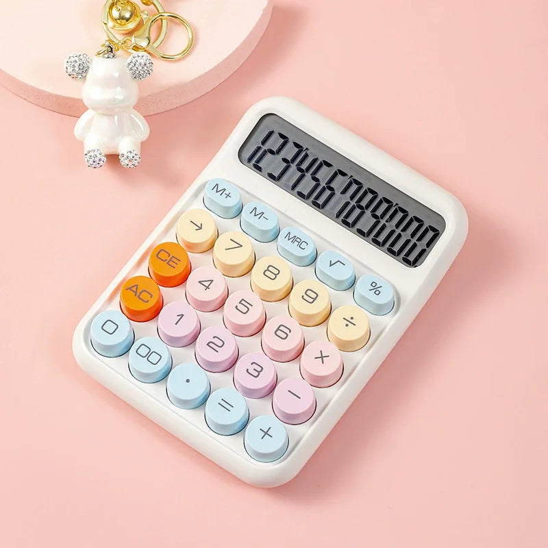 1pc candy color calculator, with large LCD screen, calculator button, calculator office or school, flexible keyboard calculator