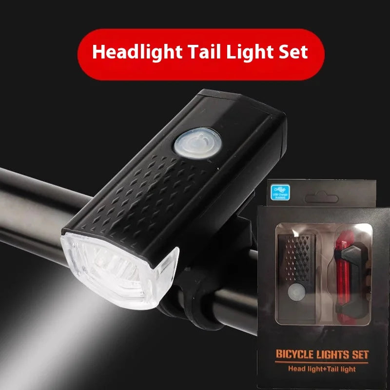 MTB Bike Front Lights USB LED Rechargeable Waterproof Mountain Bike Headlight Bicycle Safety Warning Light Cycling Accessories