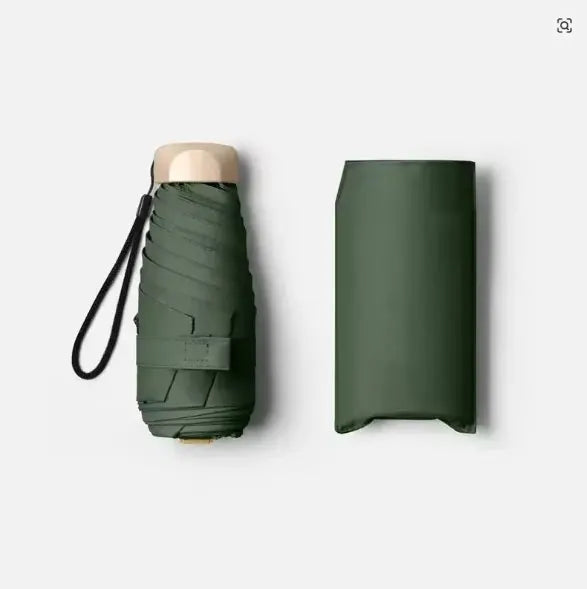 1Pc 55% Off Mini Sun Umbrella Pocket Rain Umbrella Vinyl Folding UV Ultraviolet Protection Sun Shade Pocket Parasol Capsule