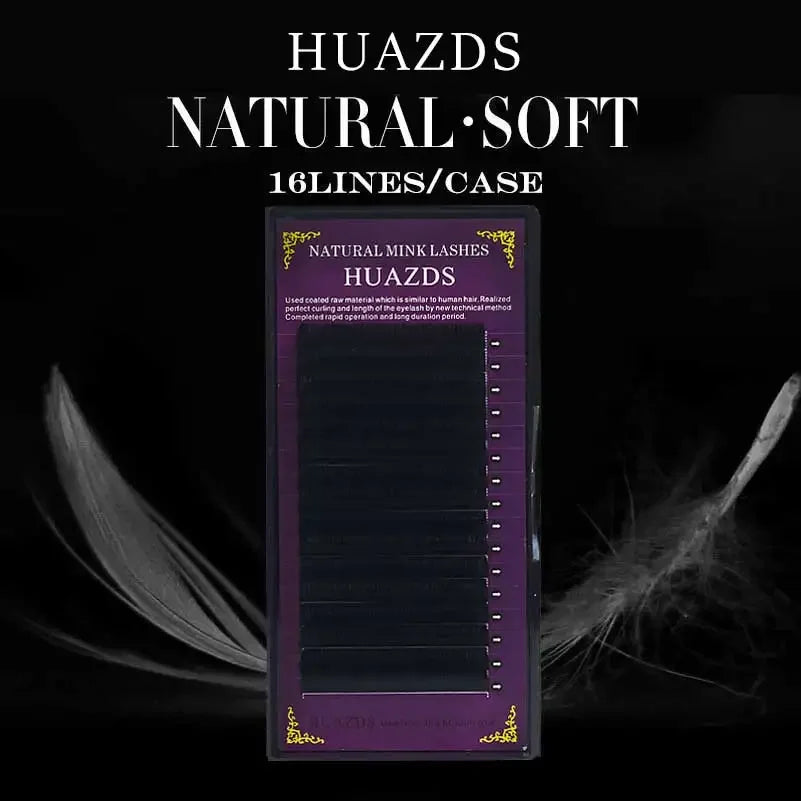 16 - Rows Black Matte Faux Individual Eyelash Extensions - Ideal for Professionals Seeking Soft, Natural - Look Lash Extensions