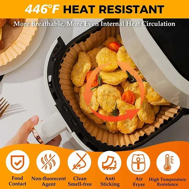 Air Fryer Disposable Paper Parchment Wood Pulp Steamer Cheesecake Air Fryer Accessories Baking Paper for Air Fryer