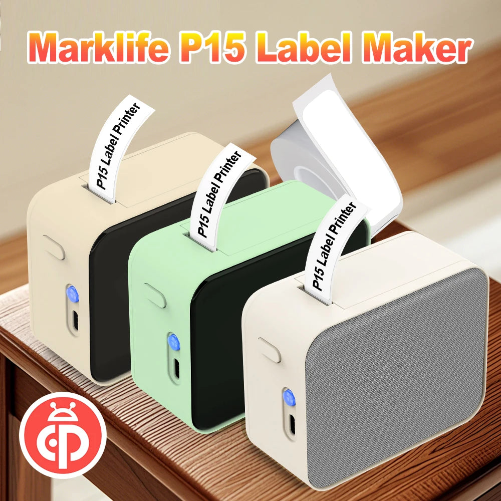 Marklife P15 Wireless Bluetooth Label Printer Portable Thermal Printer Similar as D11 D110 D101 Label Machine Mini Label Maker