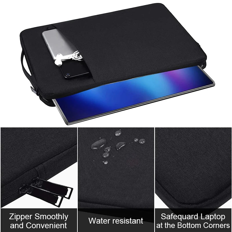 Laptop Sleeve Handbag Case 13, 13.3, 14, 15, 15.6 15.4 Inch for Macbook Pro Air Waterproof Notebook Cover Lenovo ASUS Huawei Bag