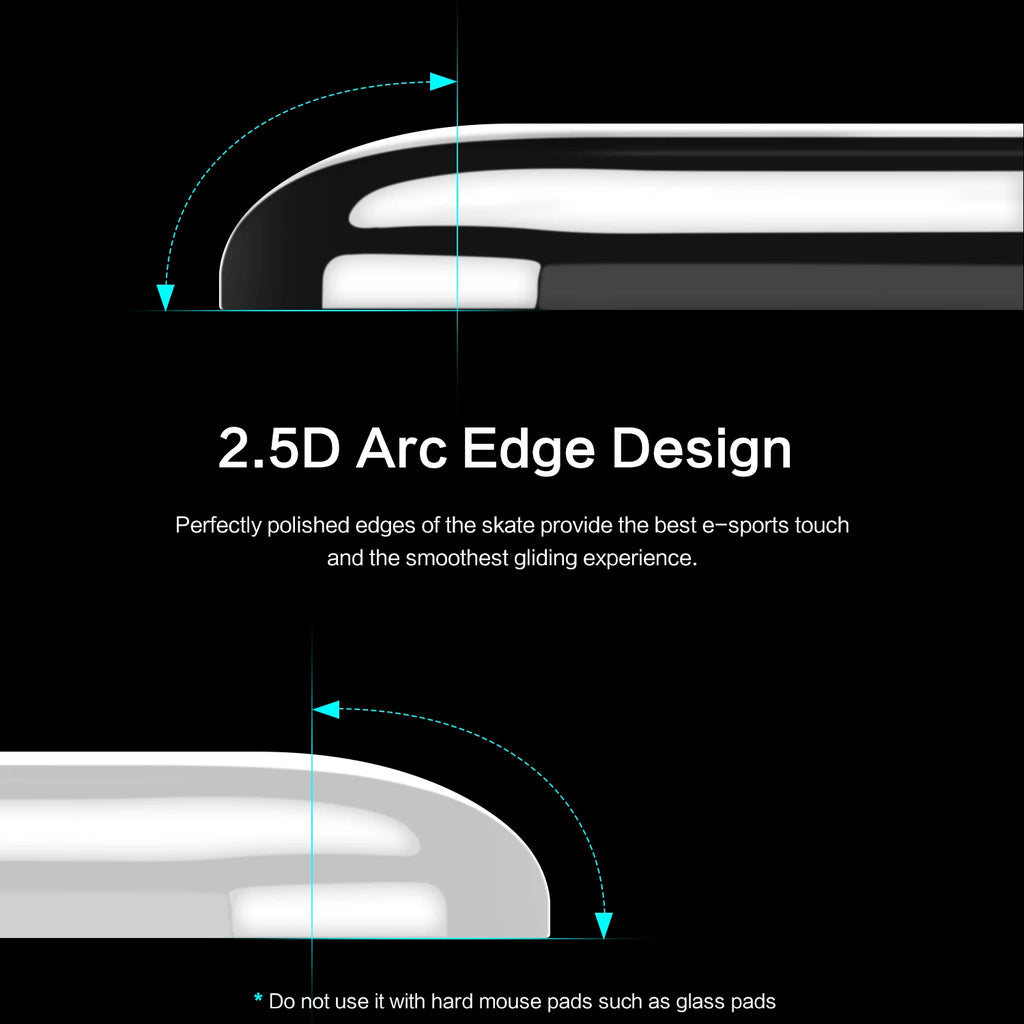 Mouse Feet Skates for Logitech G Pro X Superlight 2 Wireless Gaming Mouse Rounded Curved Edges Glass Mouse feet Replacement