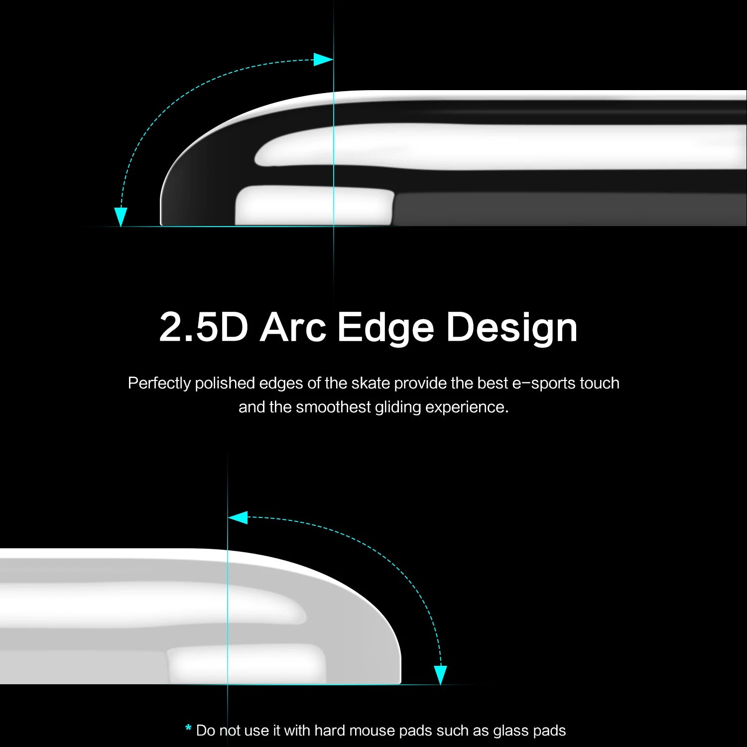 Mouse Feet Skates for Logitech G Pro X Superlight 2 Wireless Gaming Mouse Rounded Curved Edges Glass Mouse feet Replacement