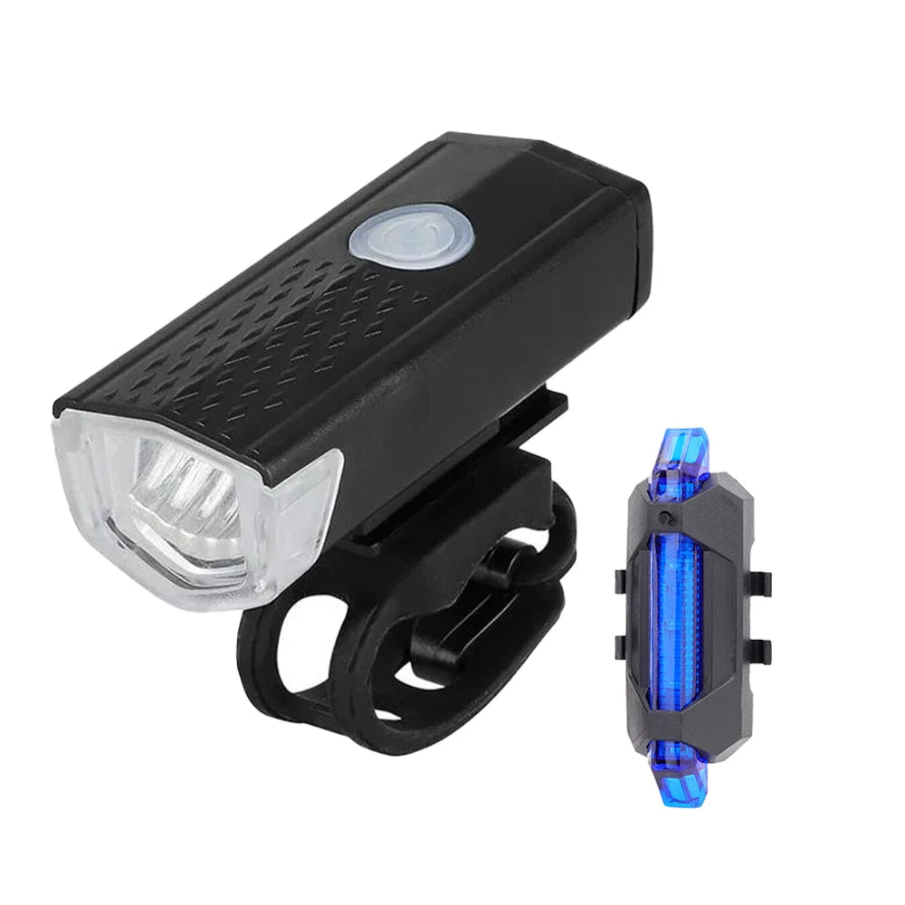 Bike Light Set Front Light with Taillight USB Rechargeable Easy to Install 3 Modes Bicycle Accessories for the Bicycle Road MTB