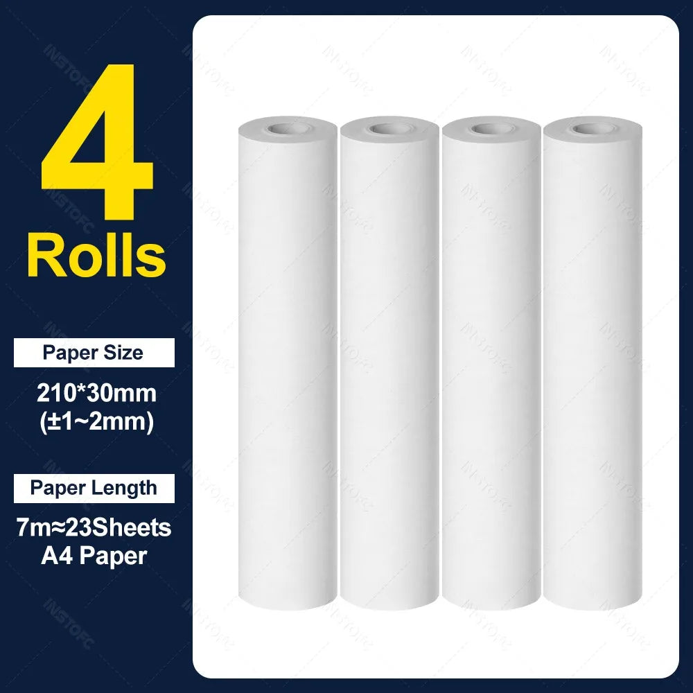 A4 Thermal Paper Thermal Printing Paper 210*30mm for A4 Wireless Bluetooth A40 Portable Printer Paper Rolls