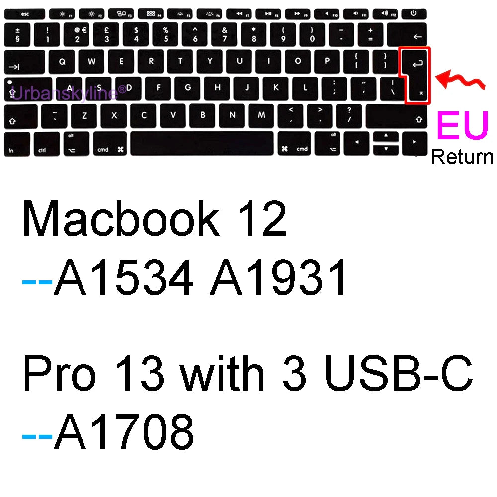 Keyboard Cover for Macbook Air 13 M3 15 Pro 14 M4 13 M2 16 Retina 11 Silicone Protector Skin Case A3113 A3114 A2681 A3240 A3241