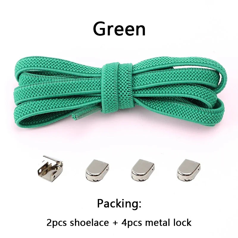 No Tie Shoe Laces Flat Elastic Shoelaces for Sneakers Tieless Shoelace Expand Shoestrings One Size Fits All Adult and Kids Shoes