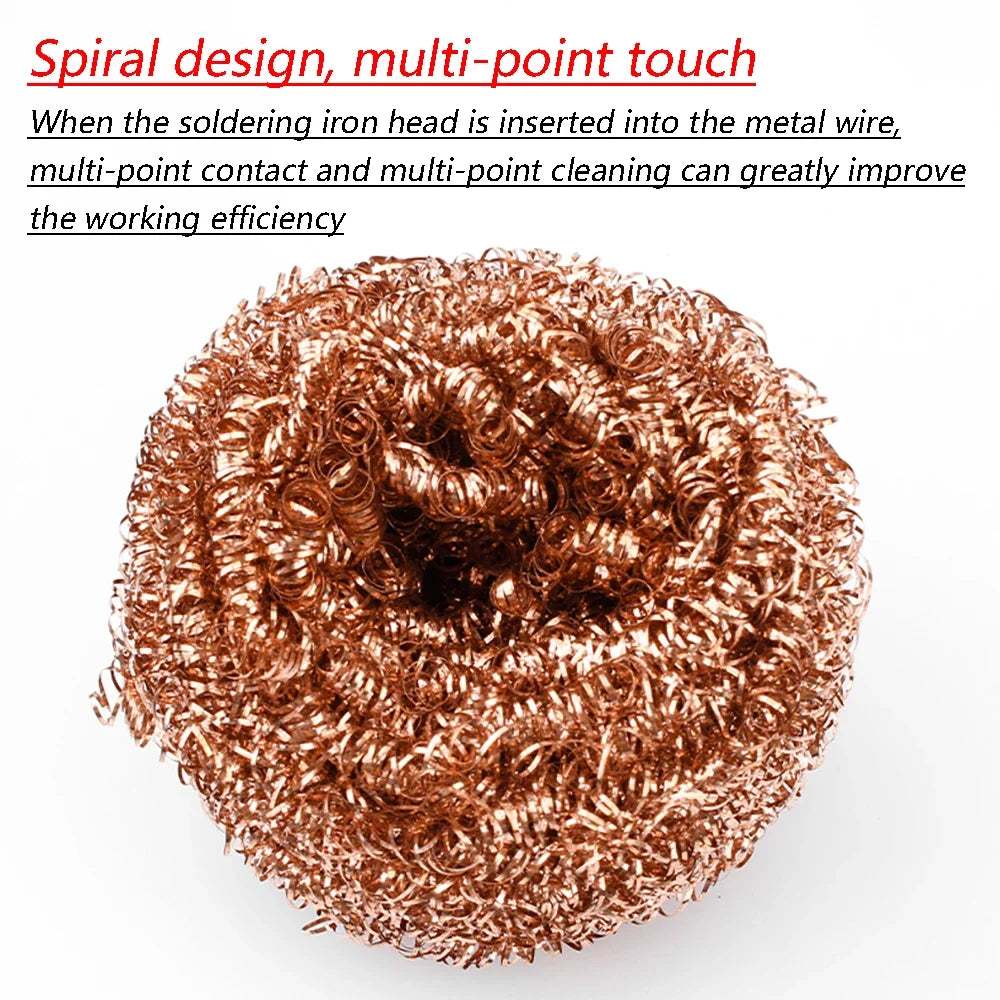 Soldering Iron Cleaning Ball Cleaning Nozzle Tip Desoldering Soldering Solder Iron Tip Copper Wire Cleaner Ball Metal Dross Box