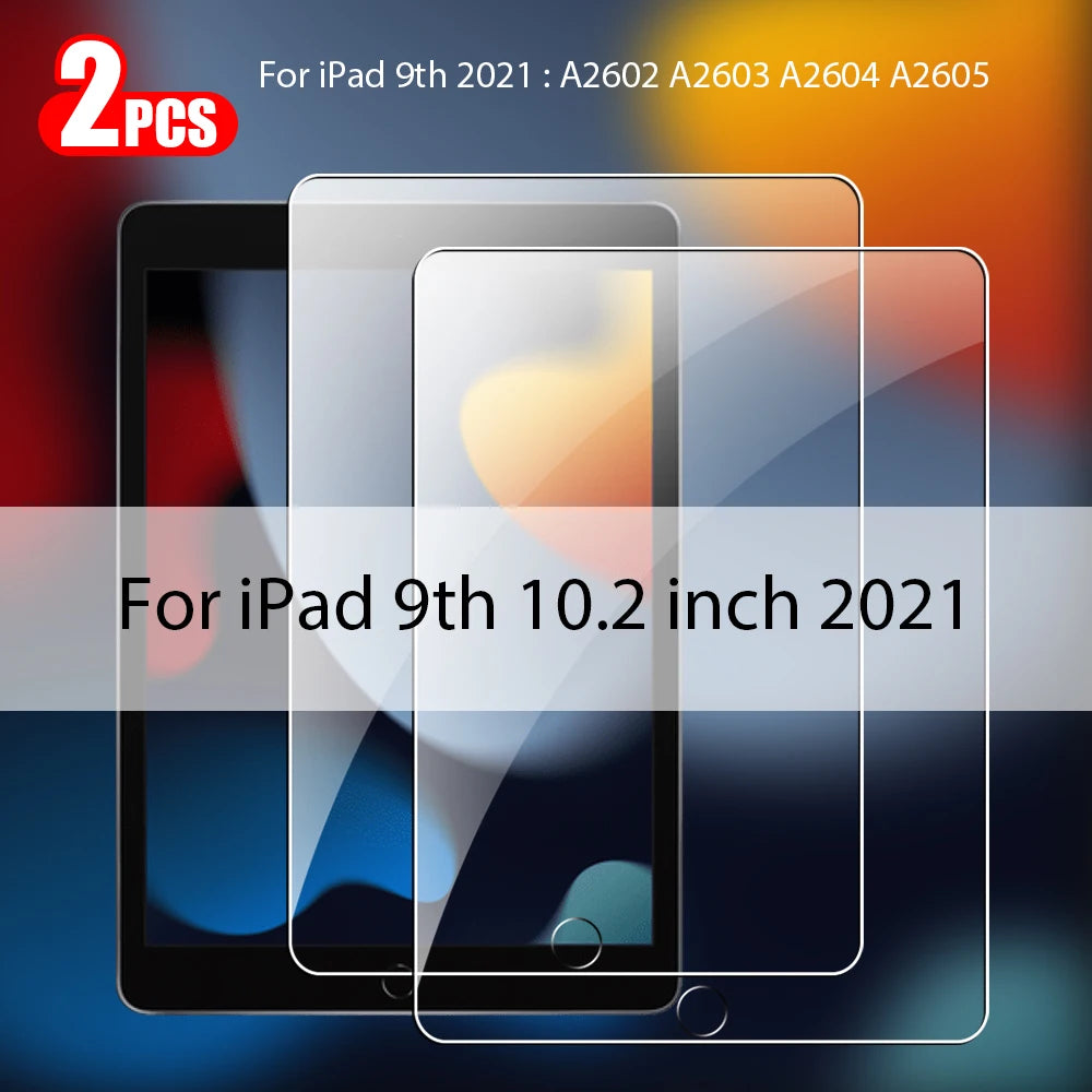 2Pcs Tempered Glass Screen Protector For Ipad Pro 13 12.9 M4 Air 11 M3 M2 5 4 Mini 6 7 9 9th 10 10th Generation A16 Accessories