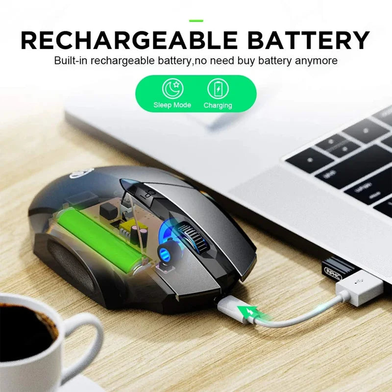Bluetooth Compatible Mouse Rechargeable 2.4G INPHIC Wireless Mouse Office Mute Support PC Laptop Tablet Smartphone Universal