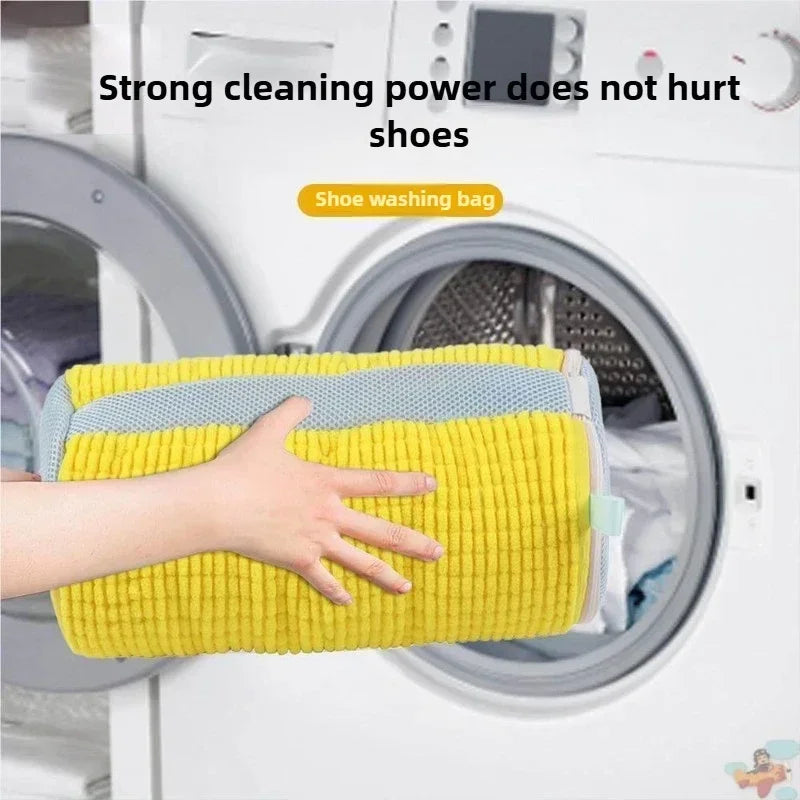 1-6PCS Shoes Washing Bag For Washing Machine Plush Fluffy Fibers Easily Remove Dirt Laundry Bags Anti-Deformation Home Organizer