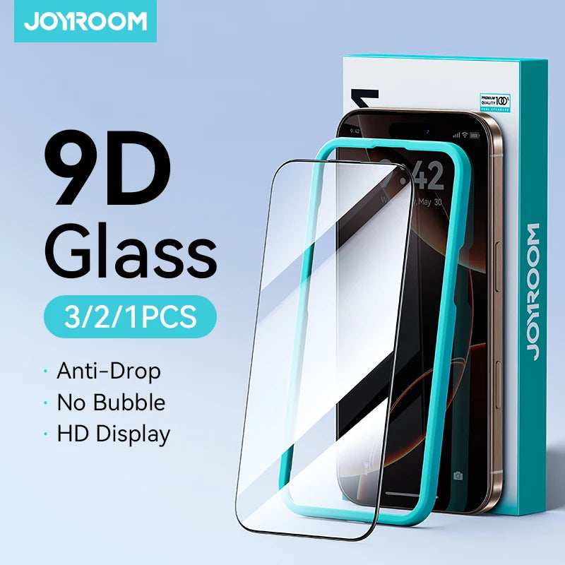 Joyroom 3/2/1PCS HD Glass For iPhone 17 16 15 Pro Max Screen Protector Full Screen Tempered Glass Protection For iPhone 17 16 15
