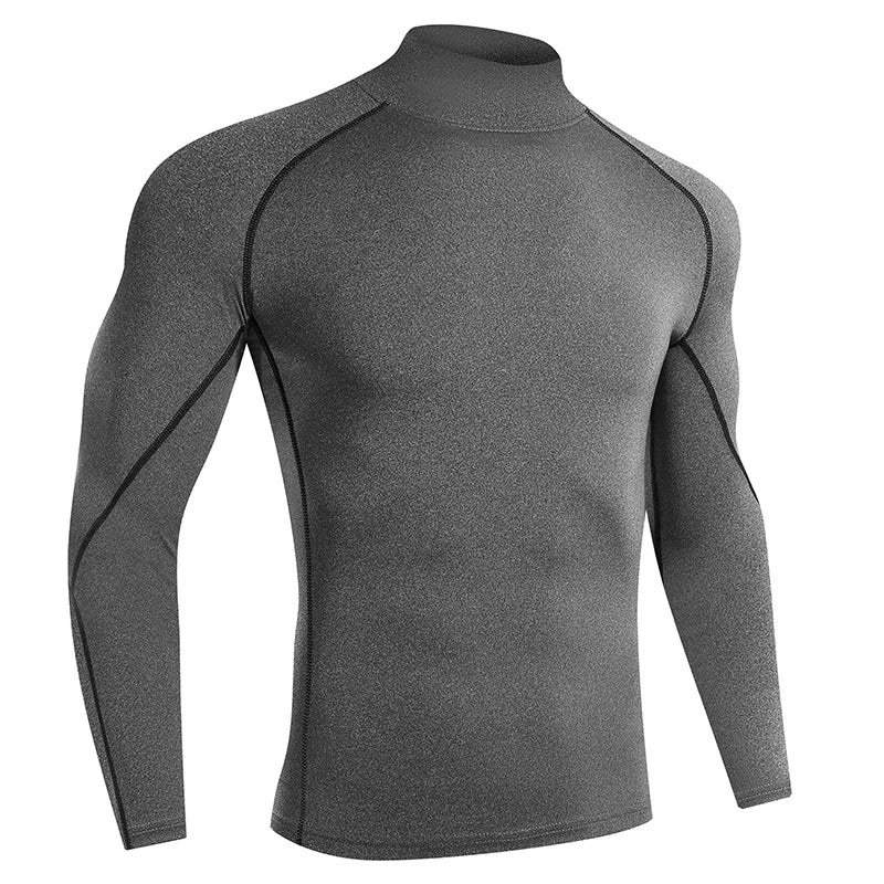 Men Bodybuilding Sport T-shirt Quick Dry Running Shirt Long Sleeve Compression Top Gym T Shirt Men Fitness Tight Rashgard