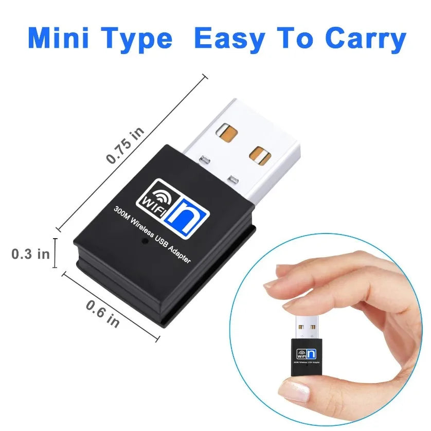 300Mbps Mini USB Wireless Wifi Adapter WiFi Network LAN Card 802.11b/g/n RTL8188 Adaptor Network Card for PC Desktop Computer