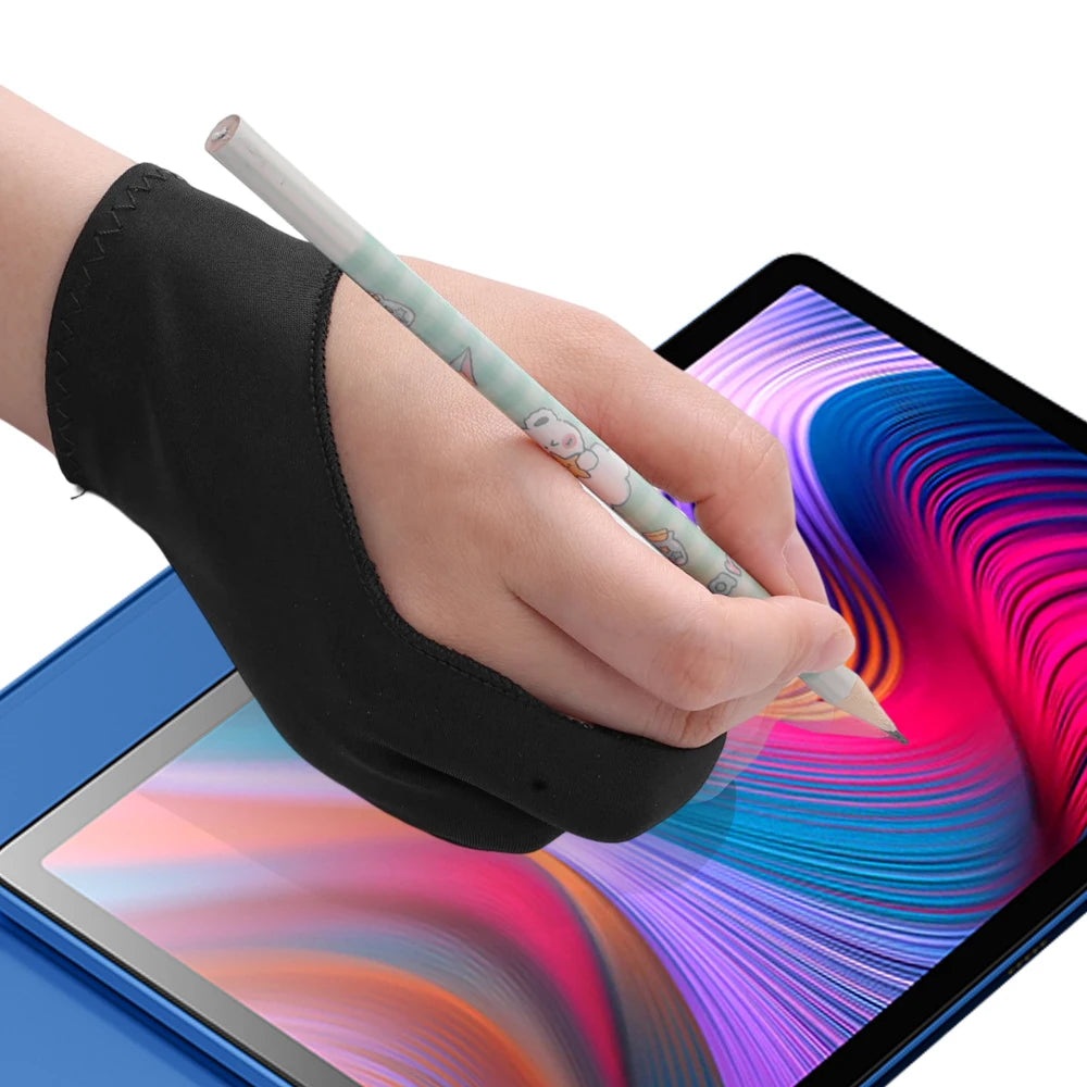 Drawing Glove Palm Rejection Two Finger Gloves for Apple IPad Capacitive Tablet Screen Artist Right/Left Hand Graphic Tablet
