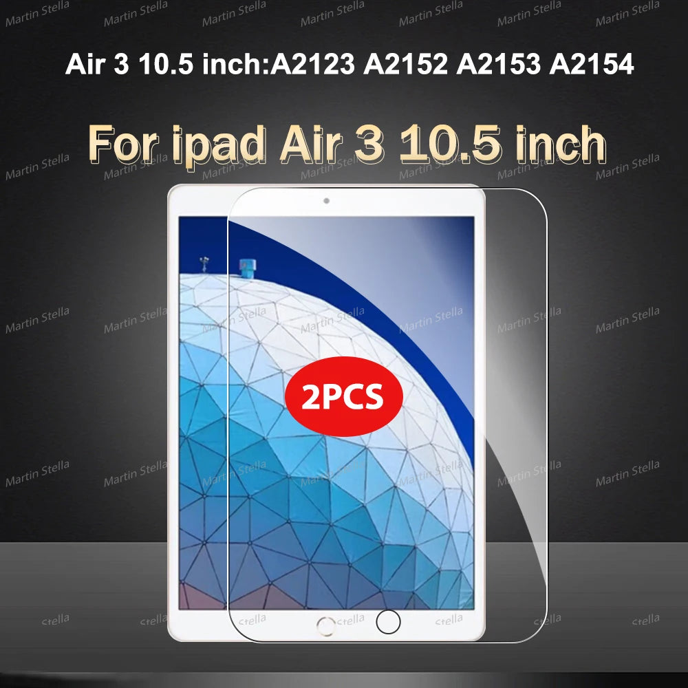 2Pcs Tempered Glass Screen Protector For iPad Pro 2024 Air M2 11 inch Pro 11 12.9 Air4 5 2022 2021 2018 HD 6th Scratch resistant