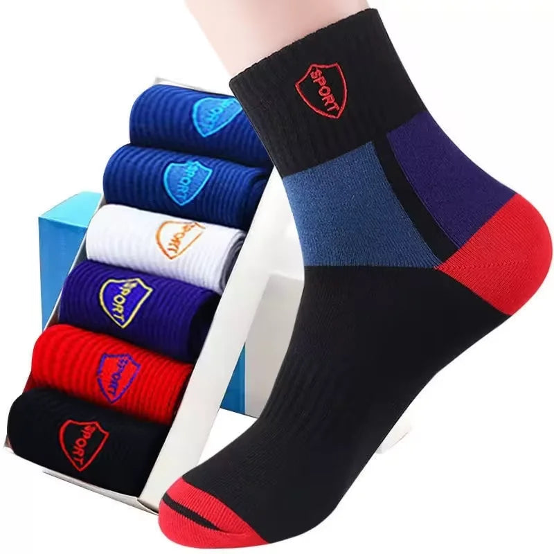 3 Pairs Men's Comfort Fit Cushion Performance Athletic Crew Socks For Outdoor Sports
