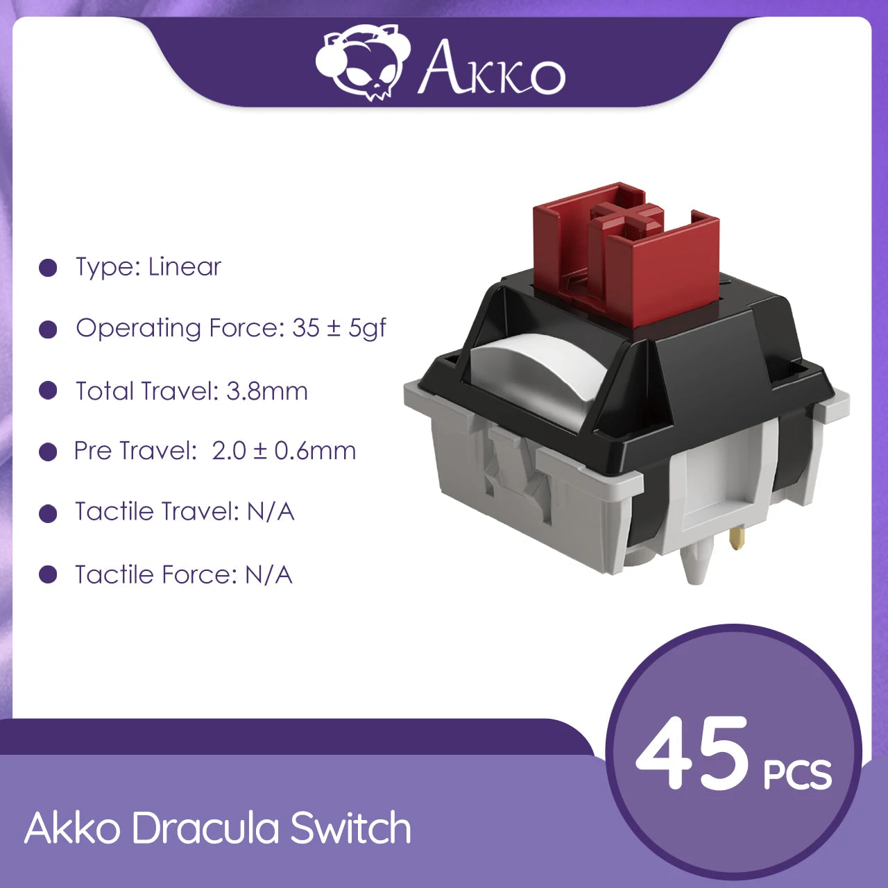 Akko V3 Pro Switches Tactile / Linear Switch for Mechanical Keyboard 45Pcs Pack Replaceable Outemu Gateron Cherry MX Keyswitch