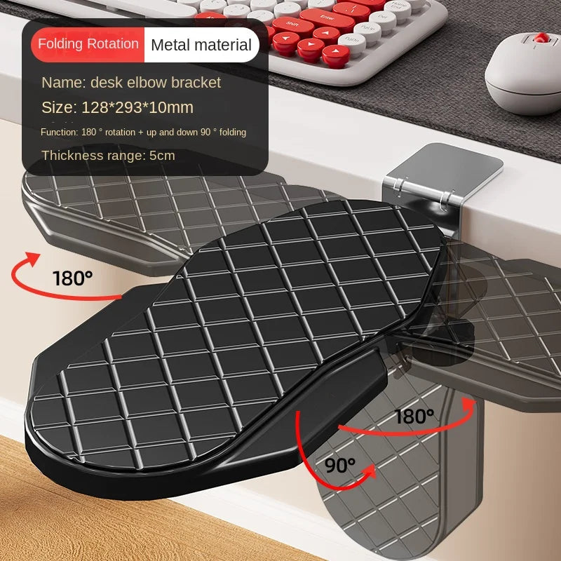 Foldable Ergonomic Computer Desk Arm Rest Pad Wrist Rest Support For Keyboard Armrest Extender Rotating Mouse Pad Holder Rack