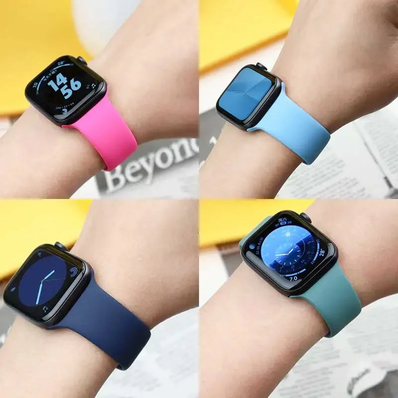 Silicone Band For Apple Watch strap 44mm 45mm 40mm 41mm 42-46mm sport bracelet iwatch series 8 7 6 5 4 9 10 11 SE-Ultra 2/3 49mm