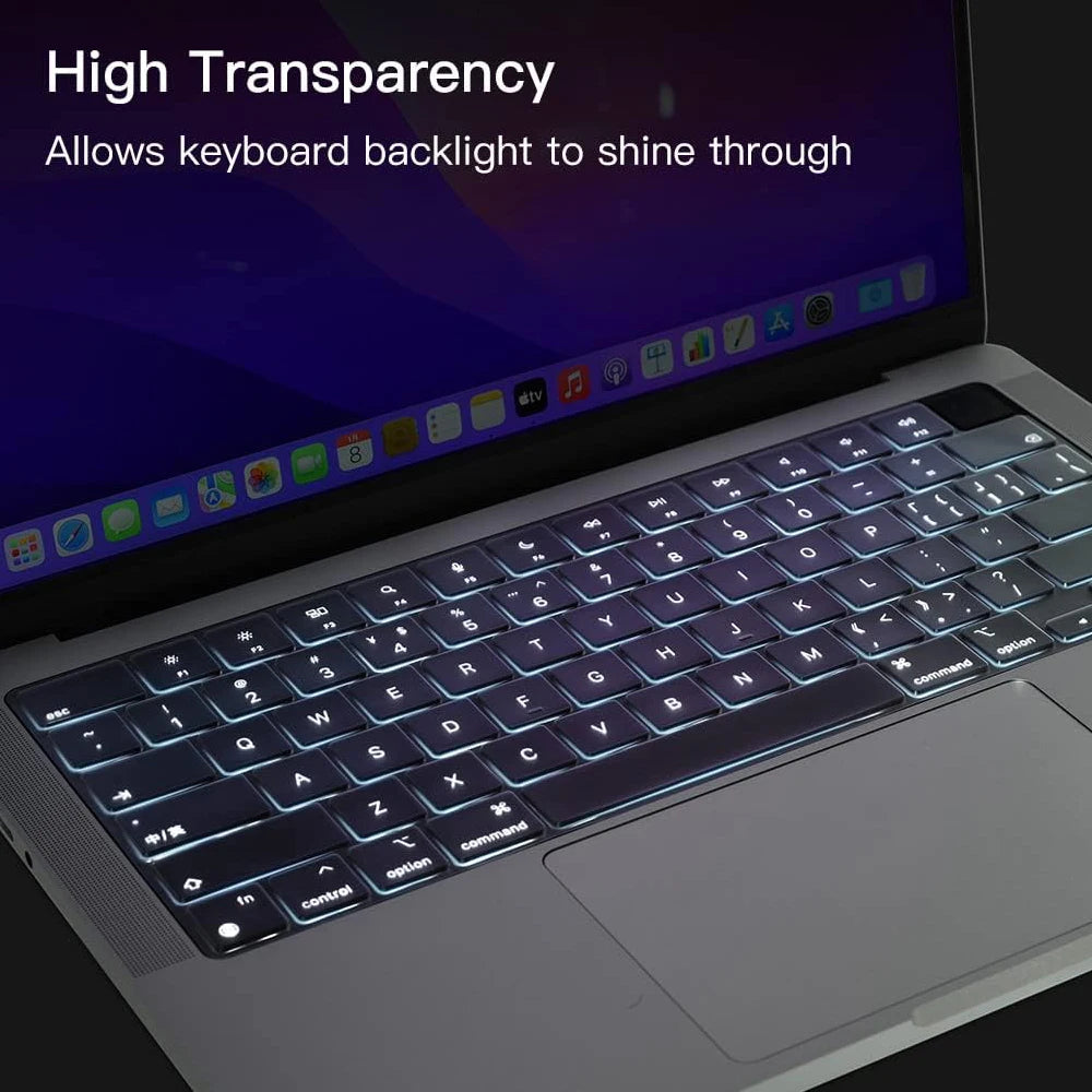 CaseBuy Premium Silicone Keyboard Cover Ultra Thin for MacBook Pro 14 16" M4 M3 M2 M1 Pro/Max, Air 15" 13.6" M3 M2, Cl