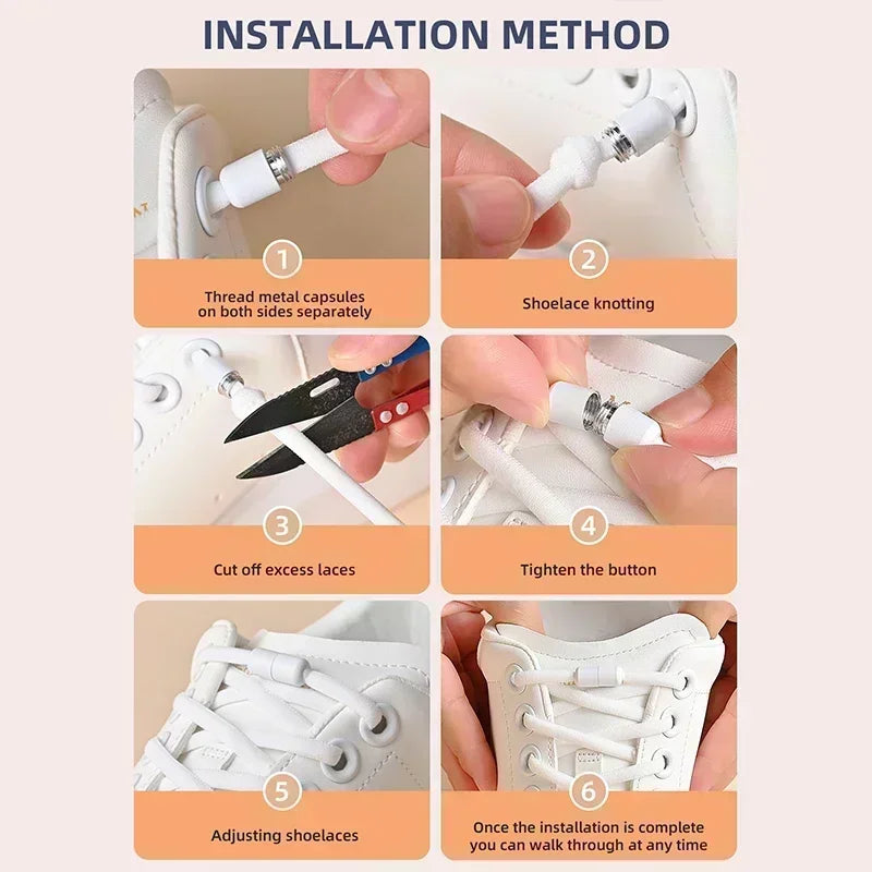 Elastic No Tie Shoelaces Semicircle Shoe Laces for Kids and Adult Sneakers Lazy Shoelace Quick Put on And Take Off Shoe Strings