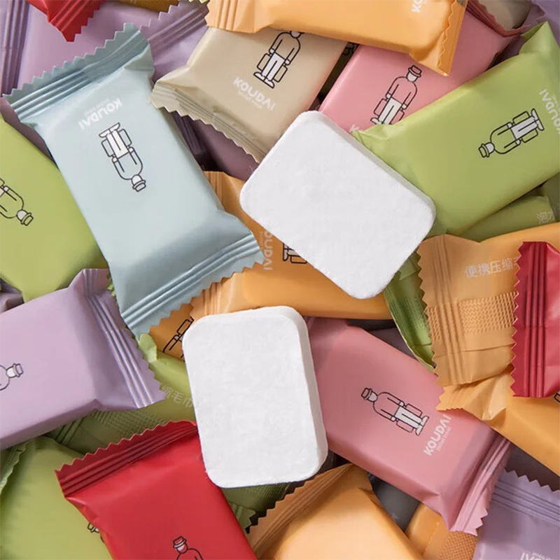 14pcs/box Disposable Washcloth Portable Travel Towel Thickened Compressed Face Cleansing Beauty Square Towel